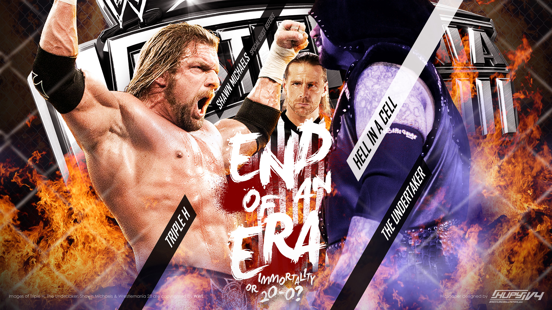 Triple H Vs Undertaker Wrestlemania Wallpaper