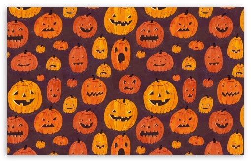 Halloween Pumpkins Pattern HD Desktop Wallpaper High Definition