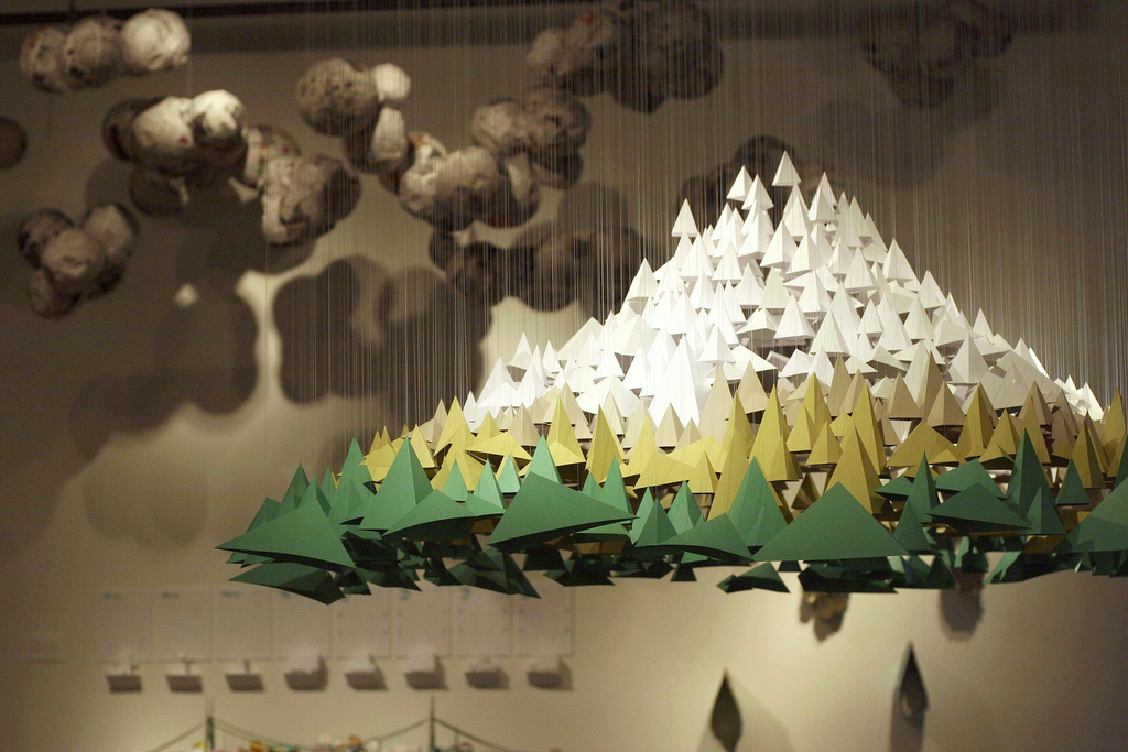 Paper Mountain Art Sculpture Installation