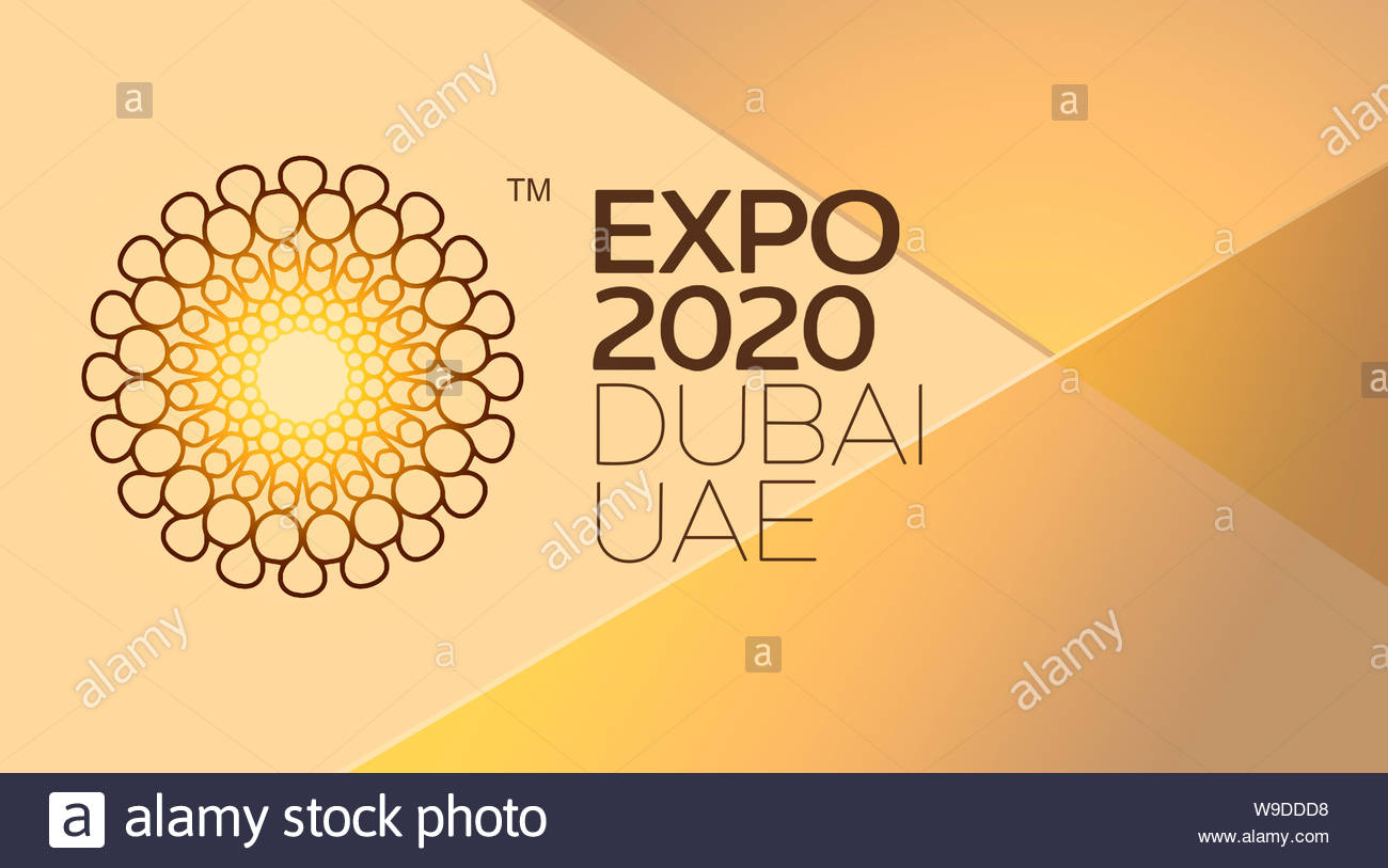 Dubai Expo Official Logo On Orange Background Stock Photo
