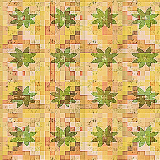 Retro Country Floral Wallpaper S Print