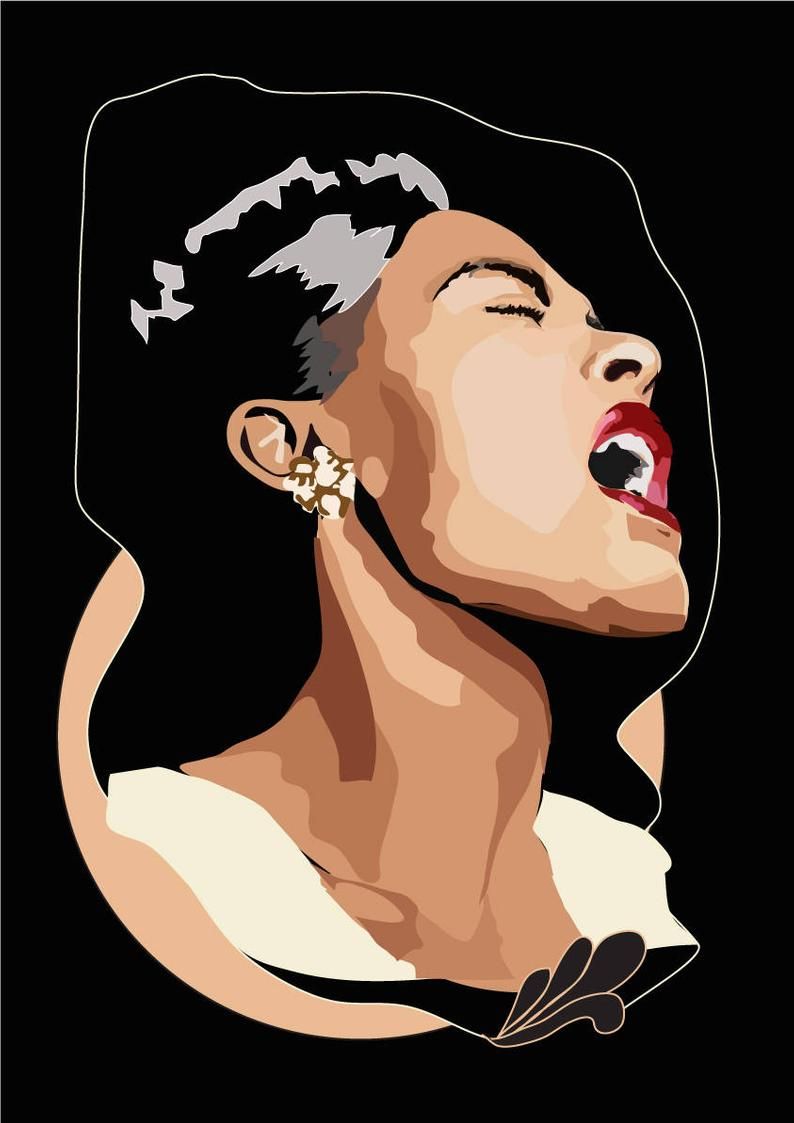 Billie Holiday Art Print Wallpaper