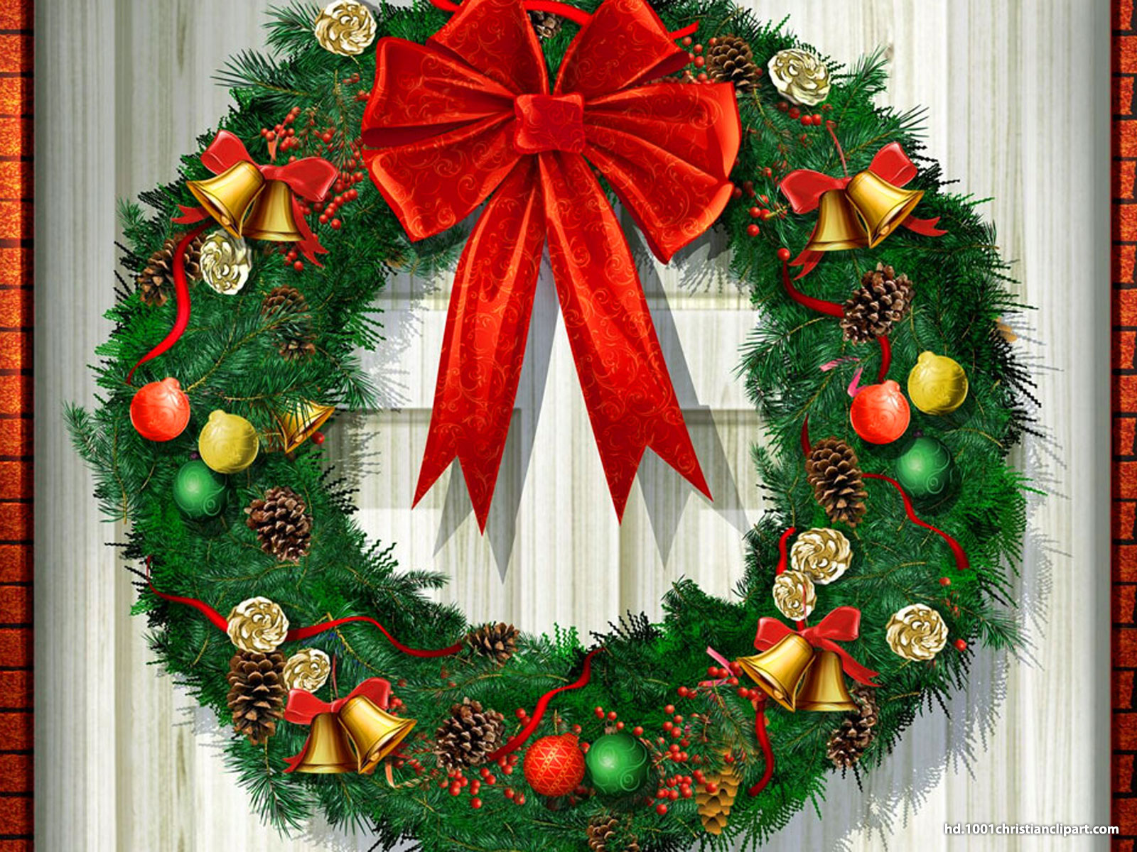 Christmas Wreath Background HD Slide Background