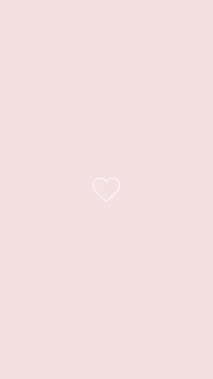 Minimal Pink And White Heart Wallpaper