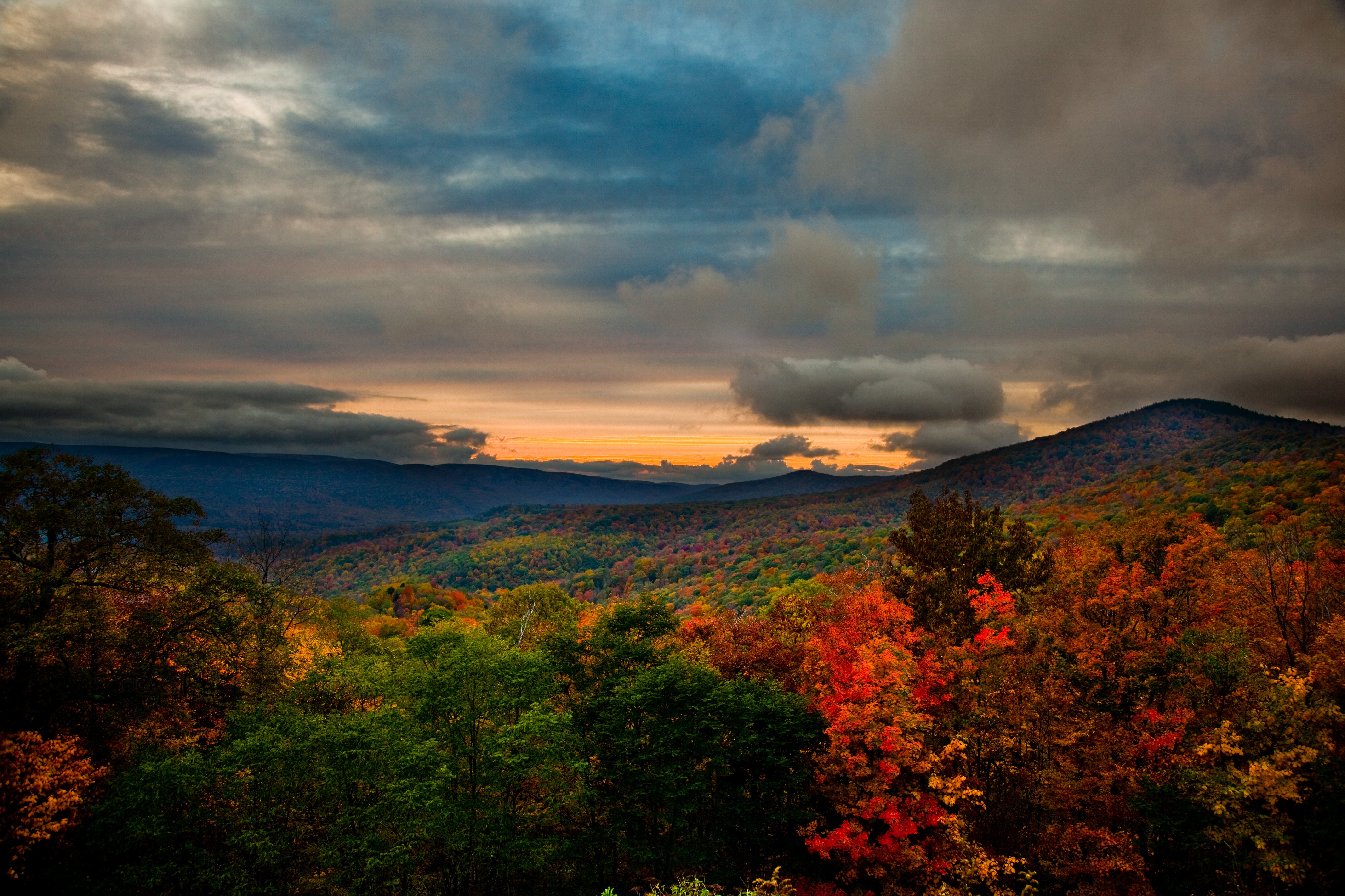 Autumn Colors Mountain Sunset S Nature