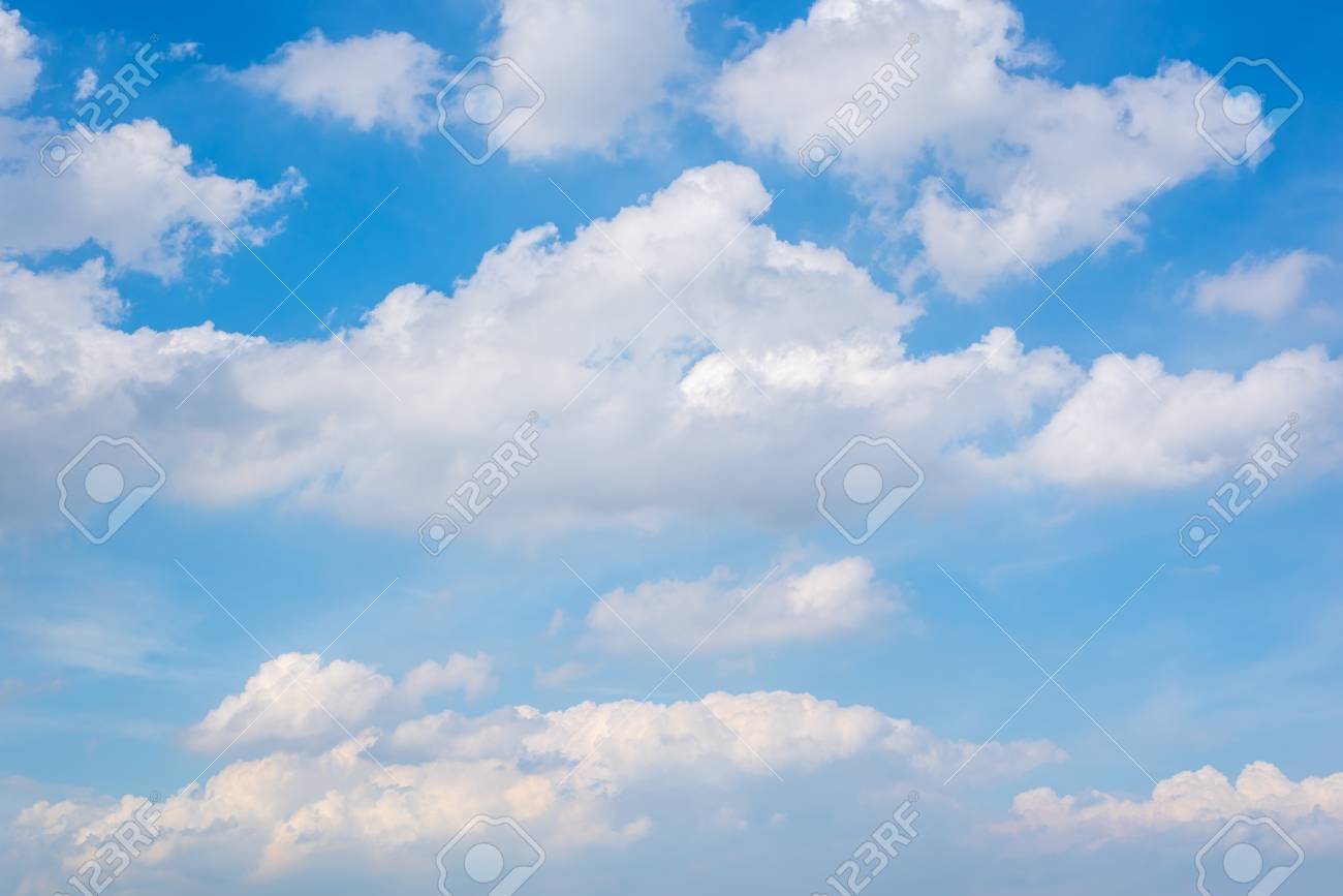 Cloudscape Of Natural Sky With Blue And White Clouds In The