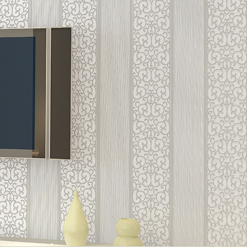 Buy Modern Gray Wallpaper 3d Striped Glitter Wall Paper Roll Size