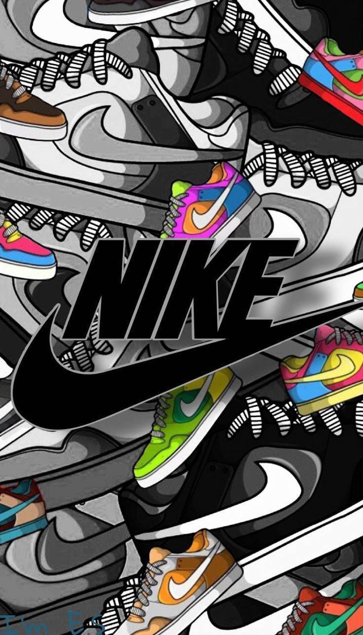 Nike Graffiti Various Shoes Wallpaper
