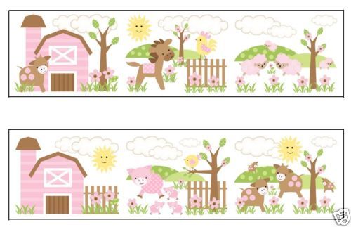 Border Baby Girls Animal Wallpaper Barnyard Farms Nurseries
