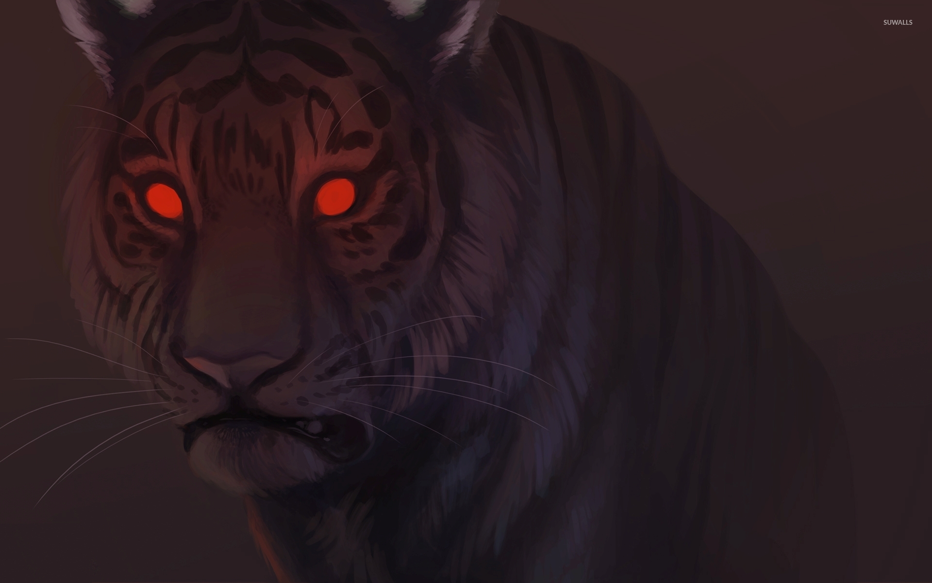Tiger with red eyes wallpaper   Digital Art wallpapers