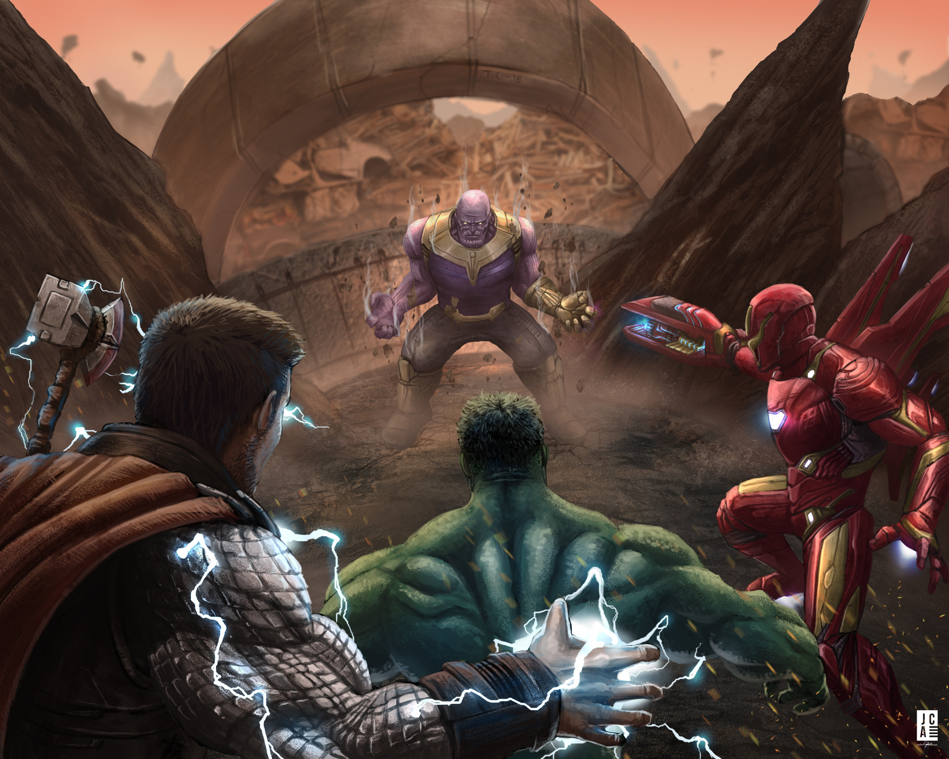 Avengers Vs Thanos HD Wallpaper Background Image