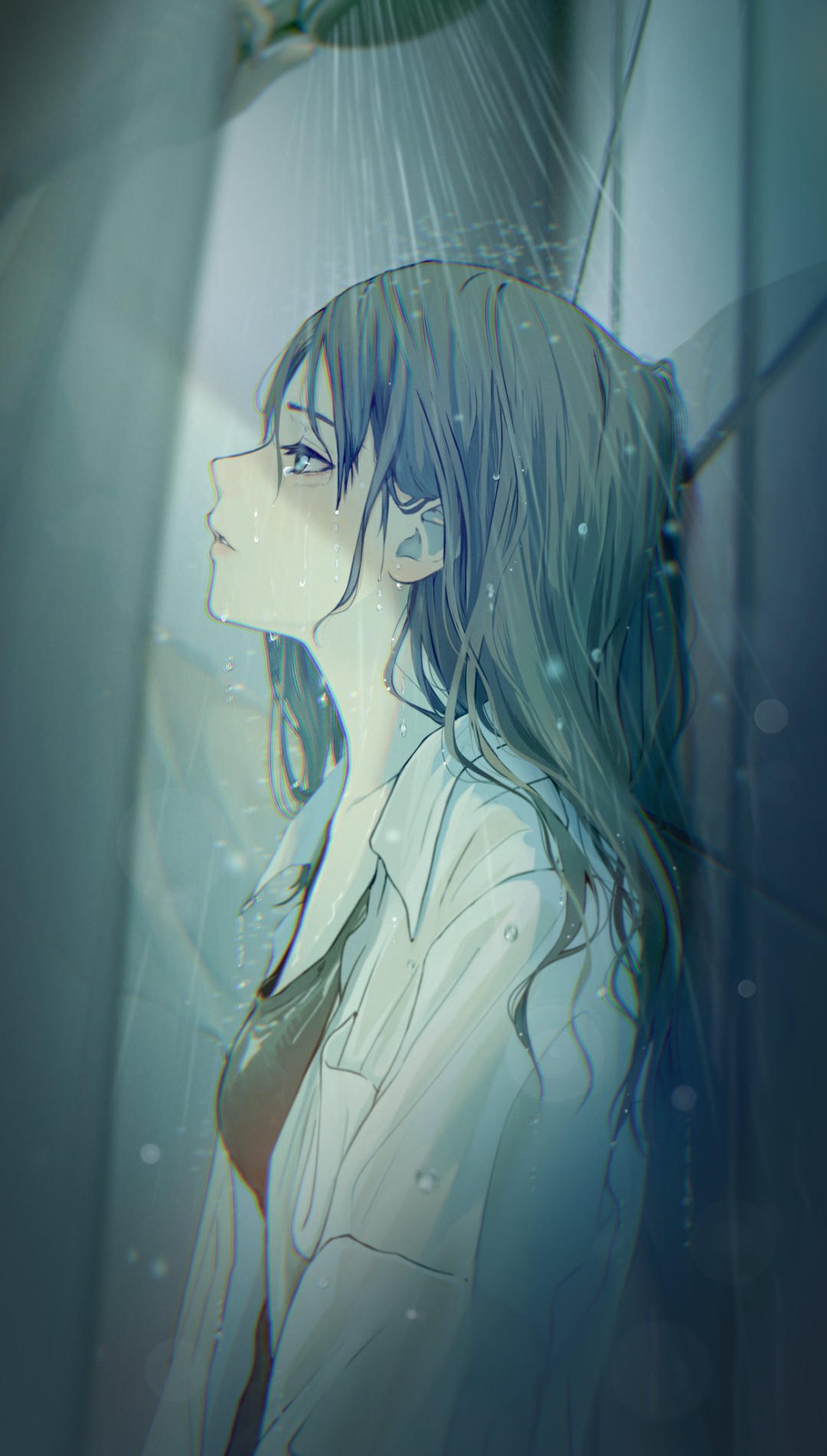 Sad Anime Girl Crying Alone Wallpaper
