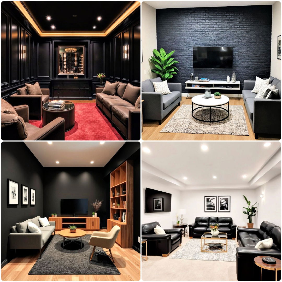 Black Basement Ideas Wallpaper