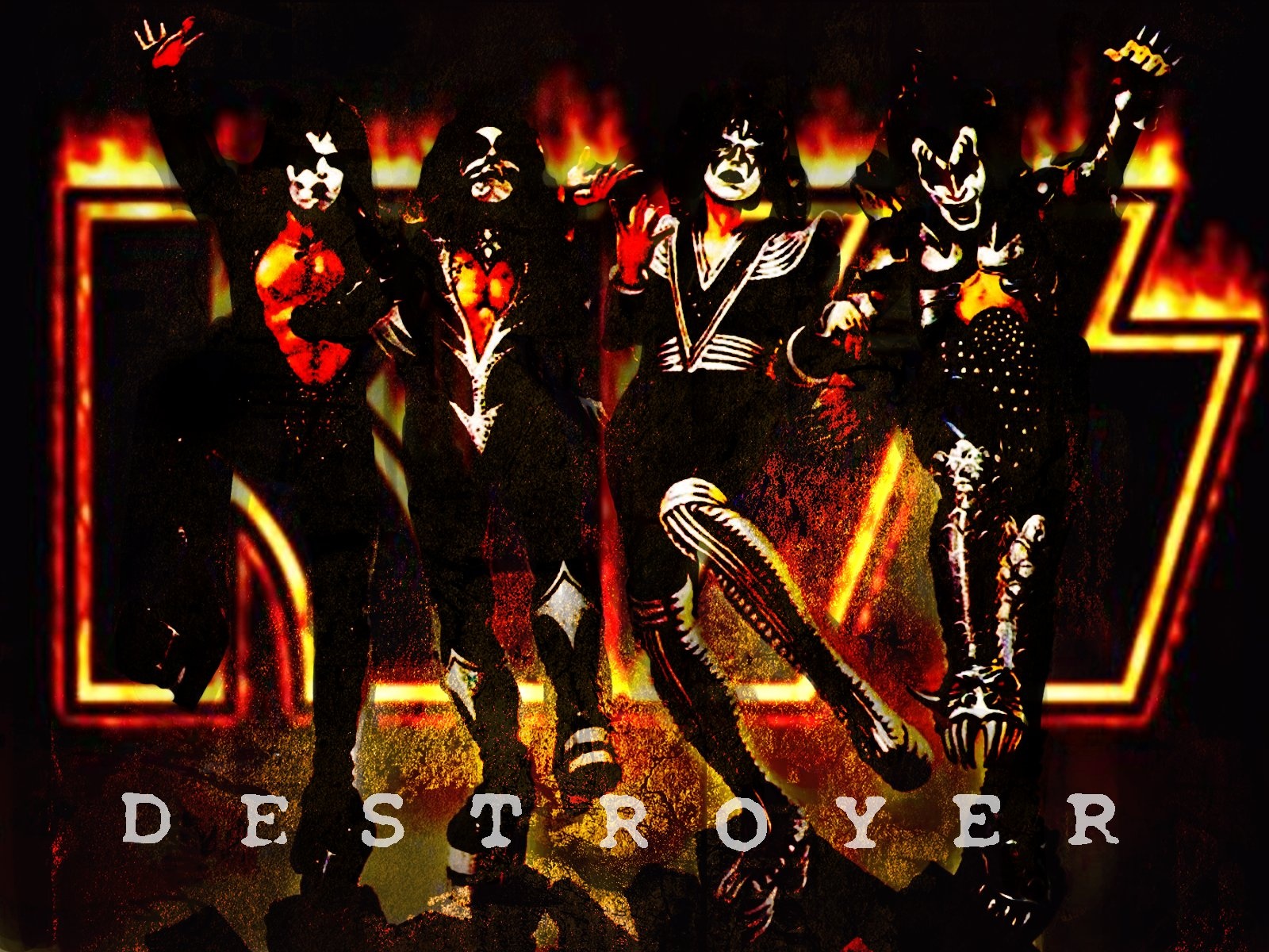 Rock Band Kiss as a Background