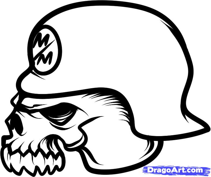How To Draw Metal Mulisha Skull Step