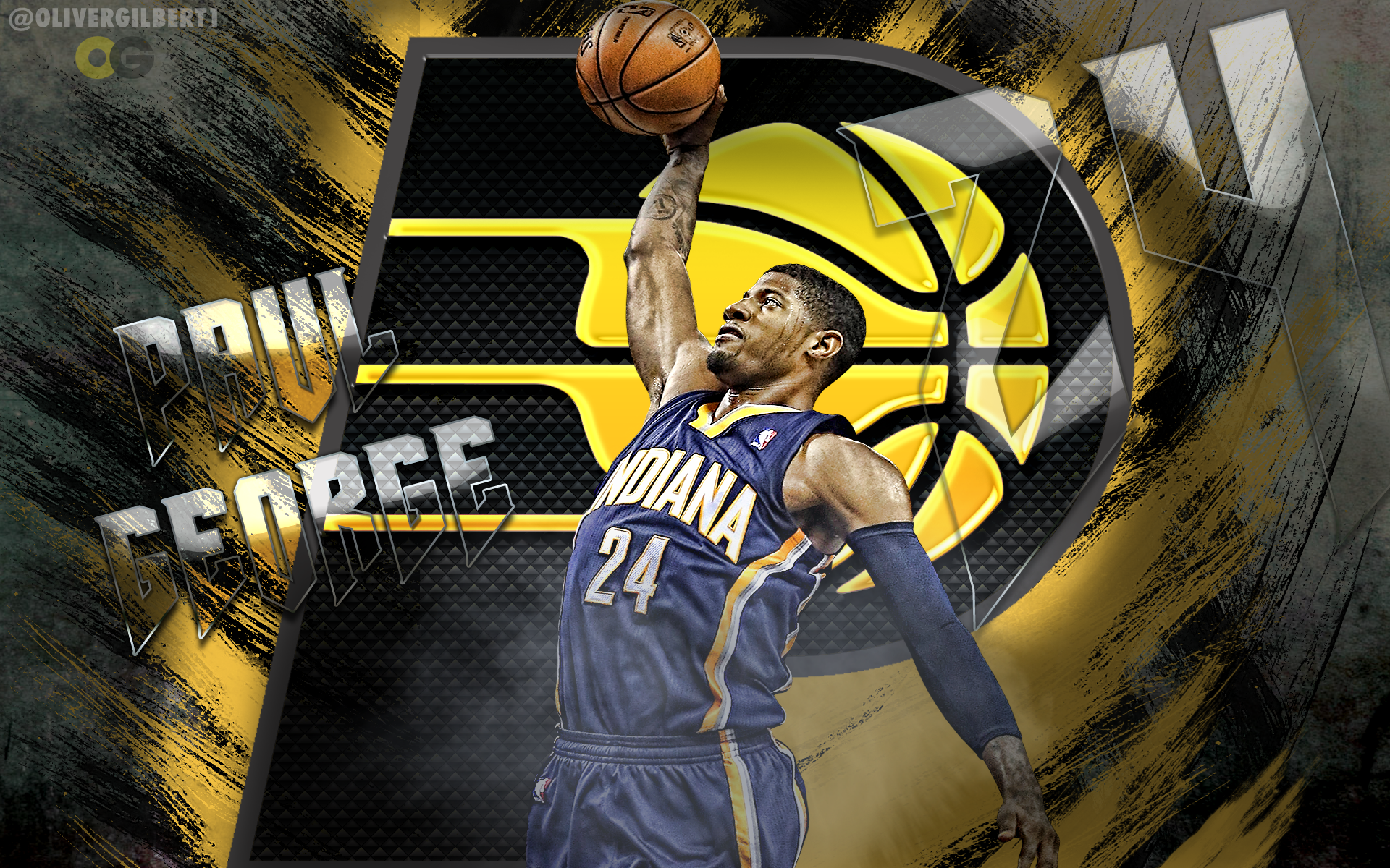 Paul George Dunk Wallpaper by Hecziaa