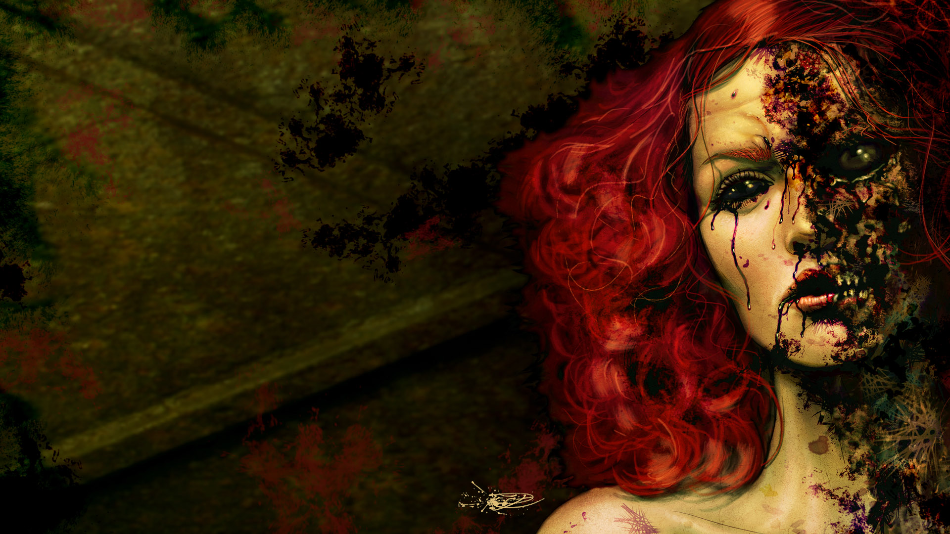 Macabre Women Redhead Evil Wallpaper