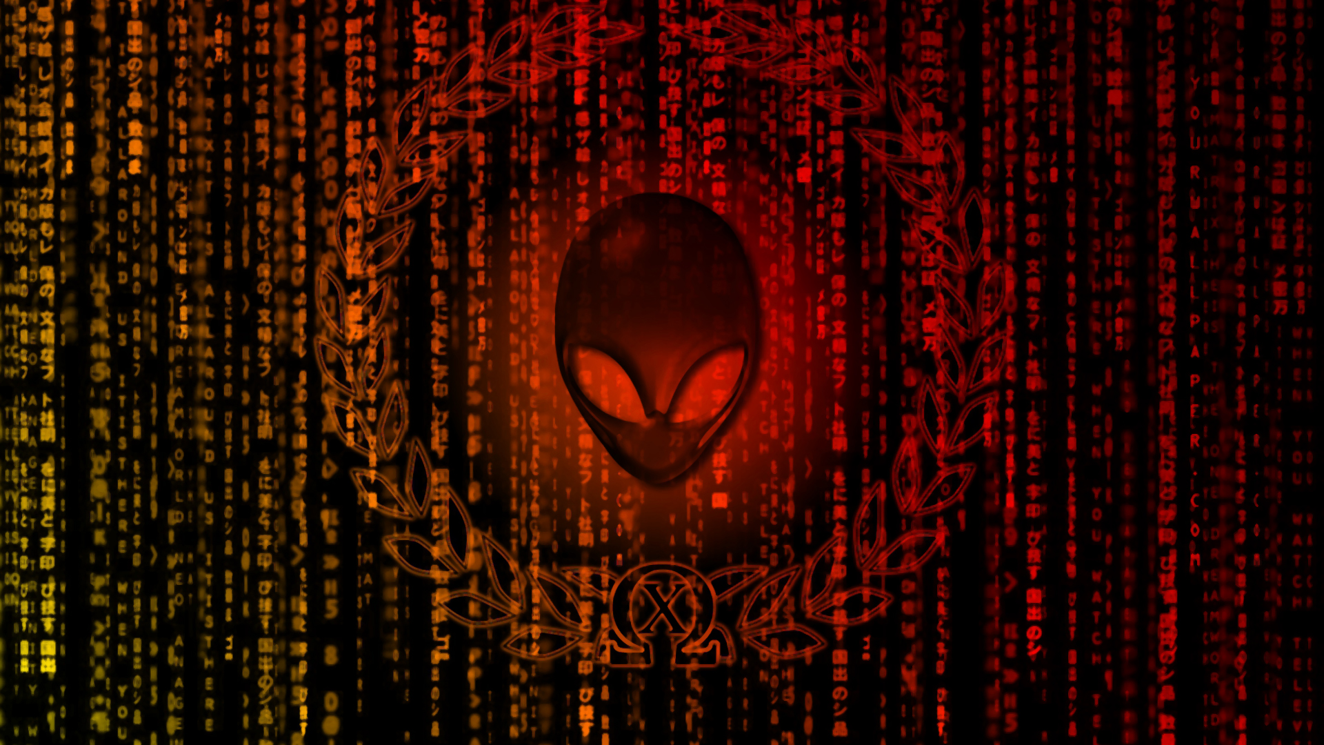 Alienware Logo Matrix Code HD 1080p Wallpaper Patible