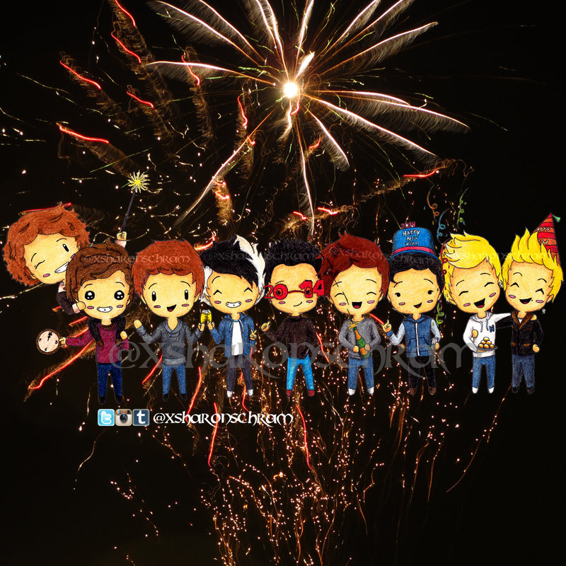 One Direction 5sos New Years Eve By Sharsel
