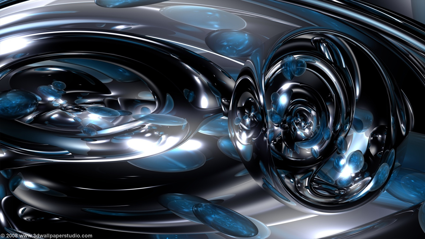 Silver and blue abstract wallpaper in 1366x768 screen resolution