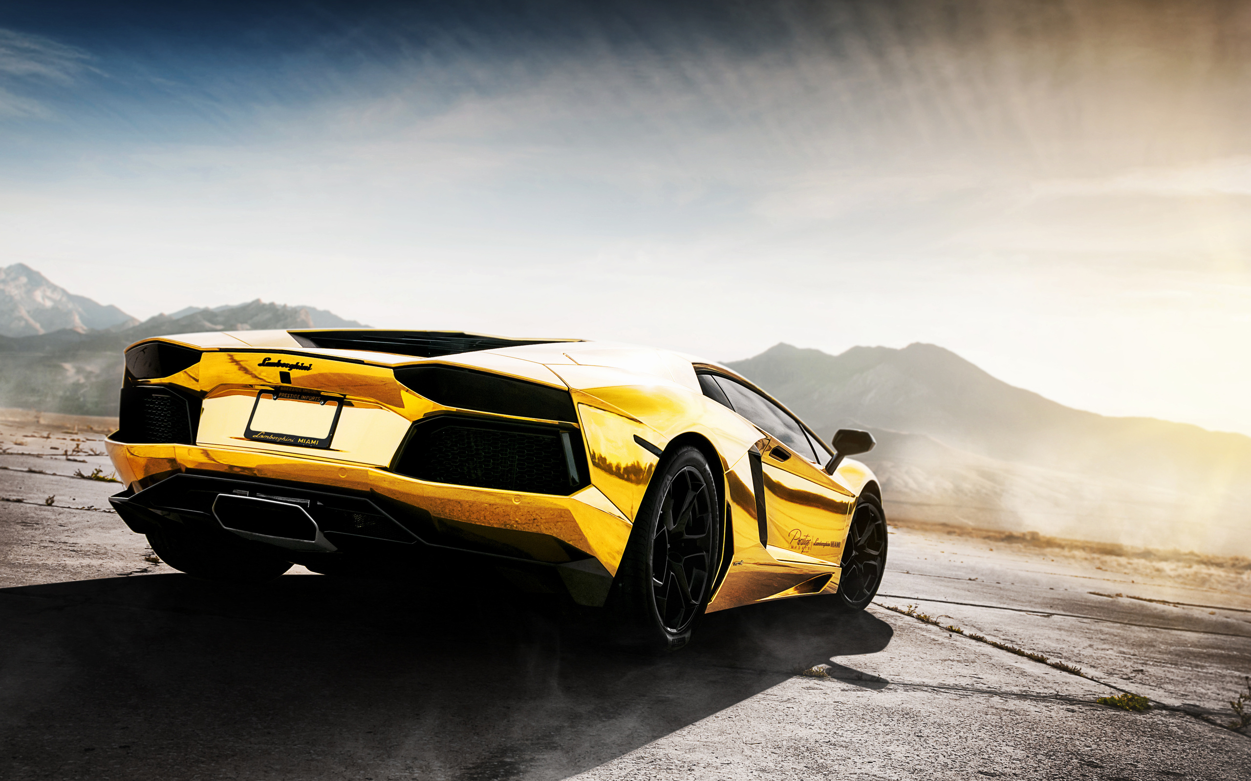 Black And Gold Exotic Cars Wide Wallpaper