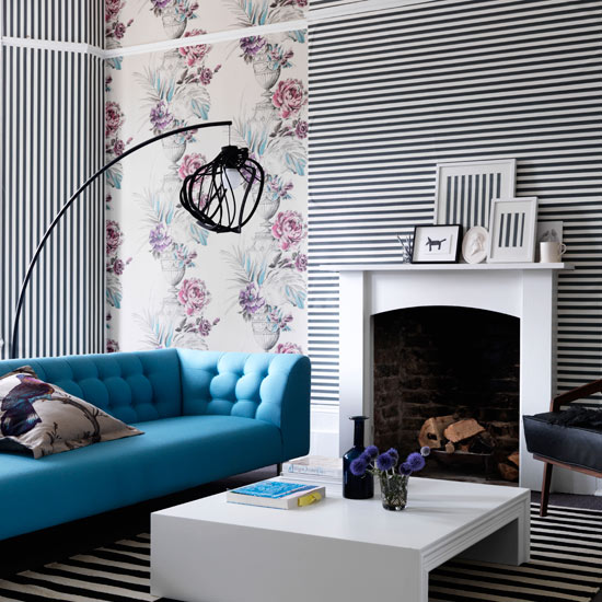 roomenvy   Living room wallpaper design
