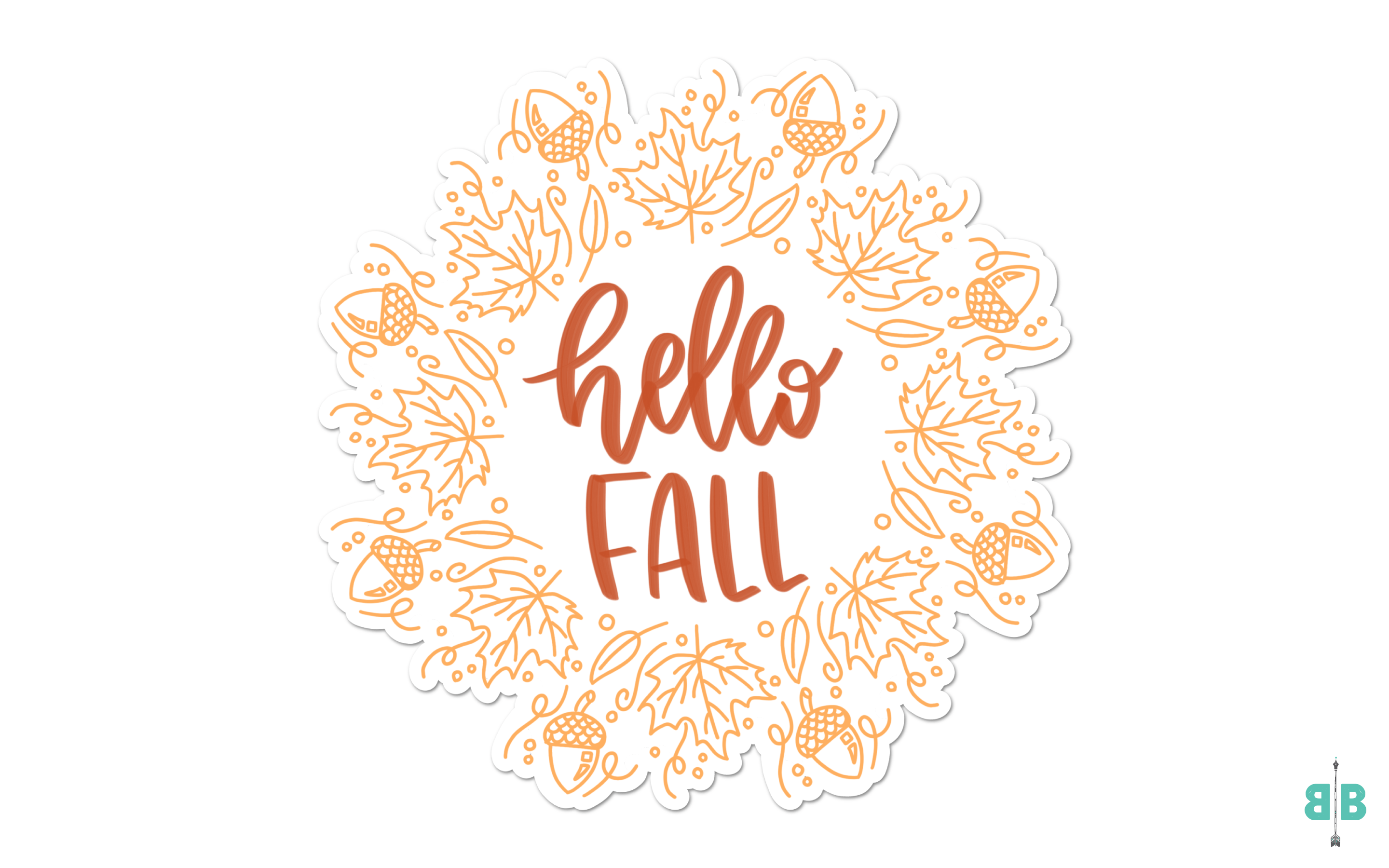Hello Fall Fabric Wallpaper and Home Decor  Spoonflower
