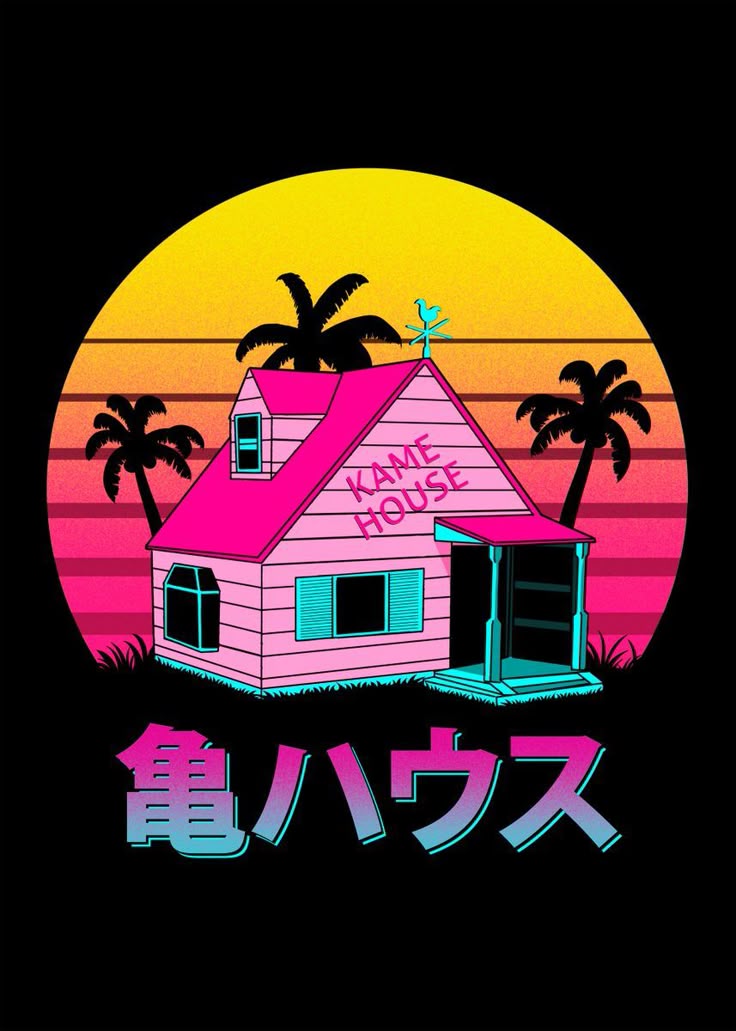 Retro Kame House Poster By Denis Orio Iba Ez Wallpaper