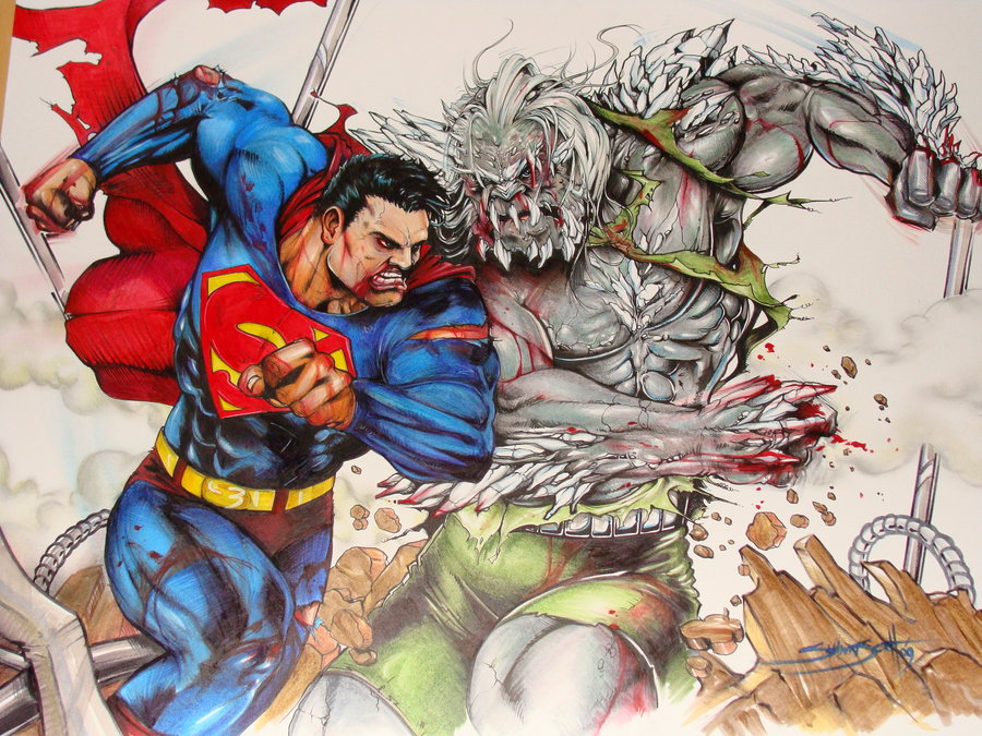 Superman Vs Doomsday By Derangio7