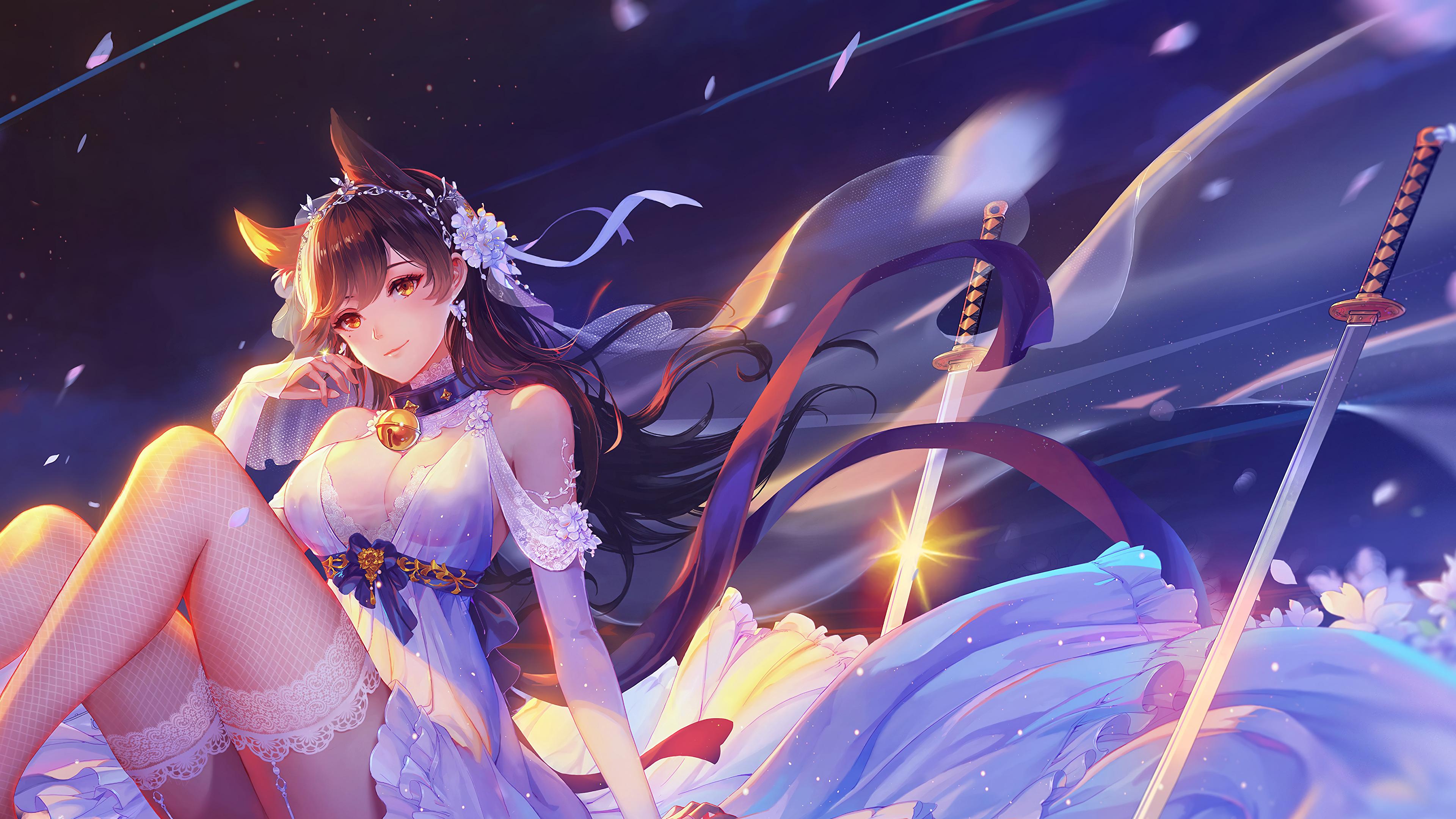 Azur Lane Atago Anime Girl 4k Wallpaper