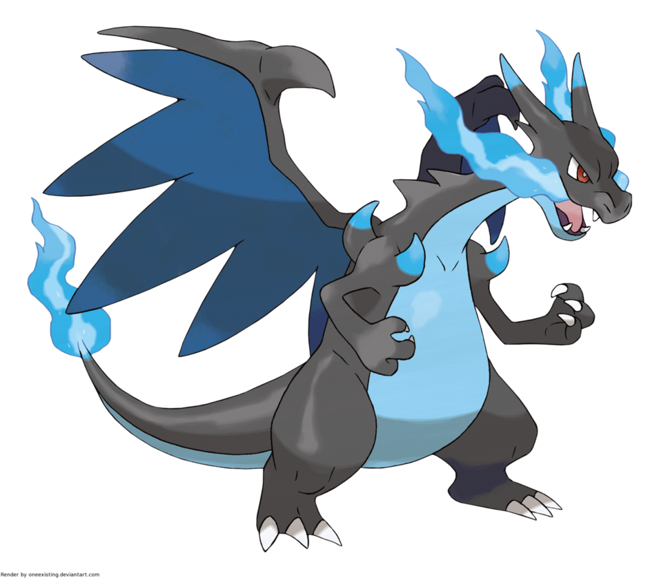 Pokemon Mega Charizard X Version Offical Artwork By Oneexisting On