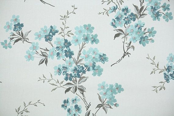 Of Blue Flowers Vintage Wallpaper Floral And