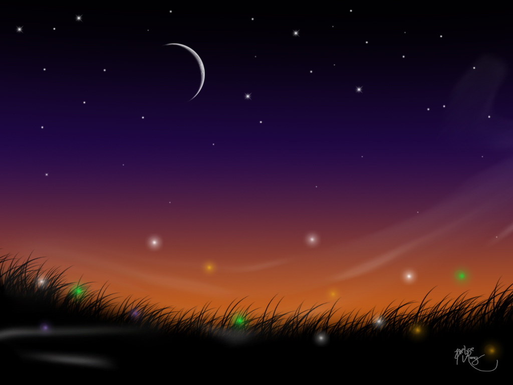 Night Sky Landscape Wallpaper Desktop Background Scenery