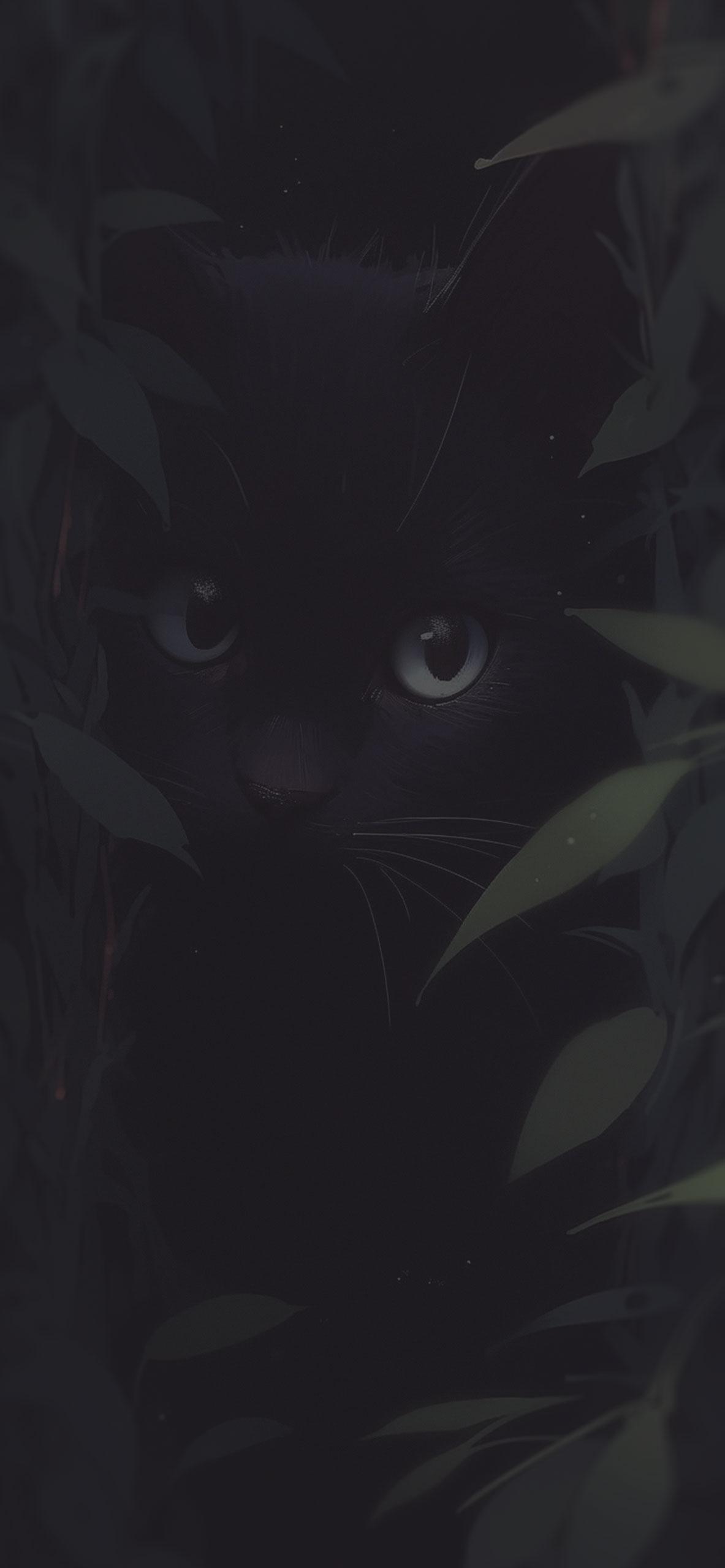 Cute Black Cat In The Grass Aesthetic Wallpaper Feline
