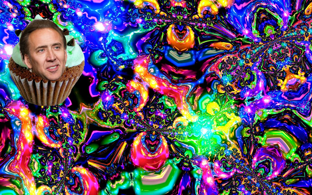 Nicolas Cage Trippy Cupcake Wallpaper By Star Dome