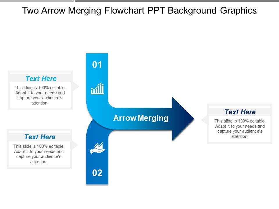 Two Arrow Merging Flowchart Ppt Background Graphics Powerpoint