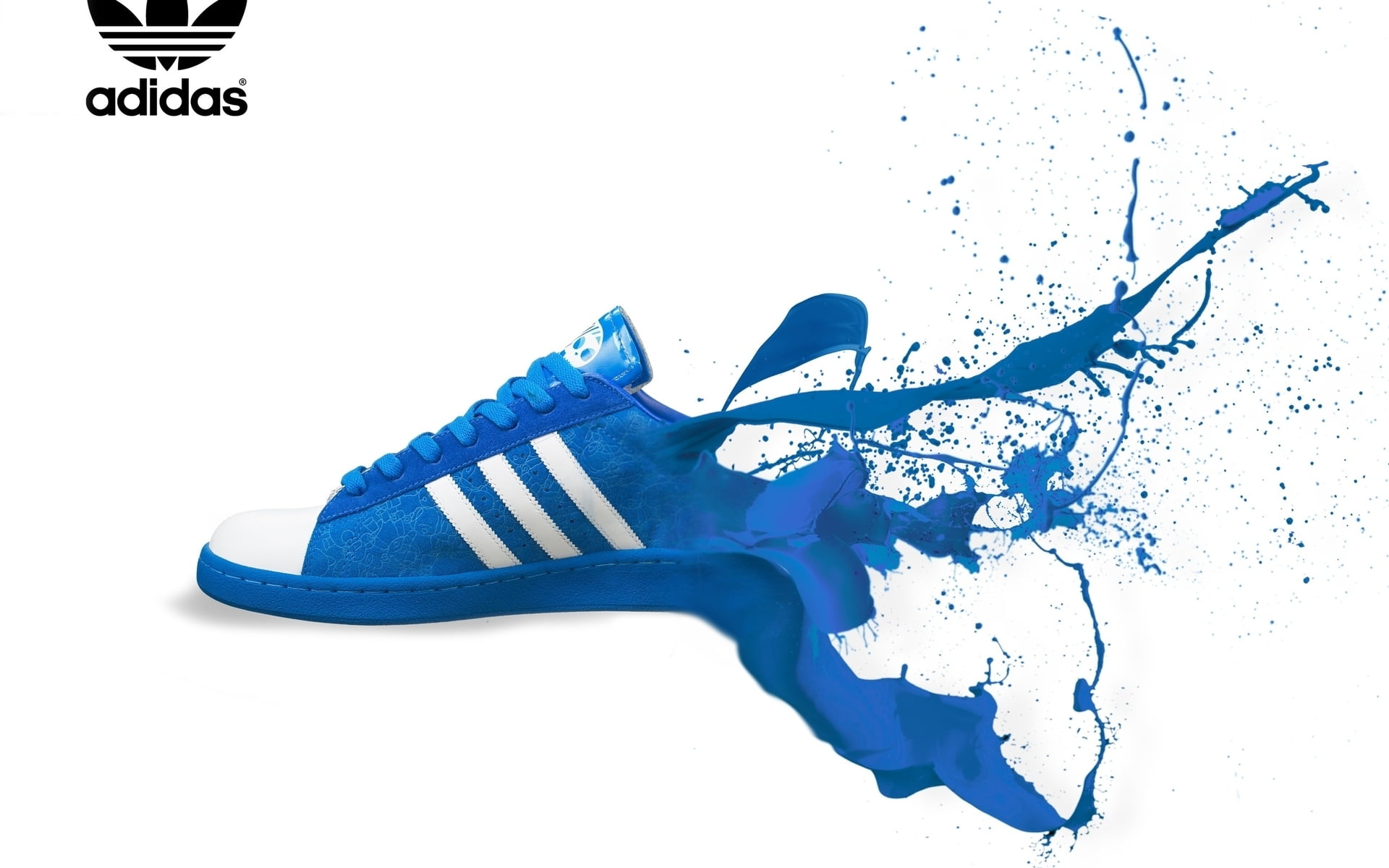 Blue And White Adidas Superstar Illustration HD Wallpaper