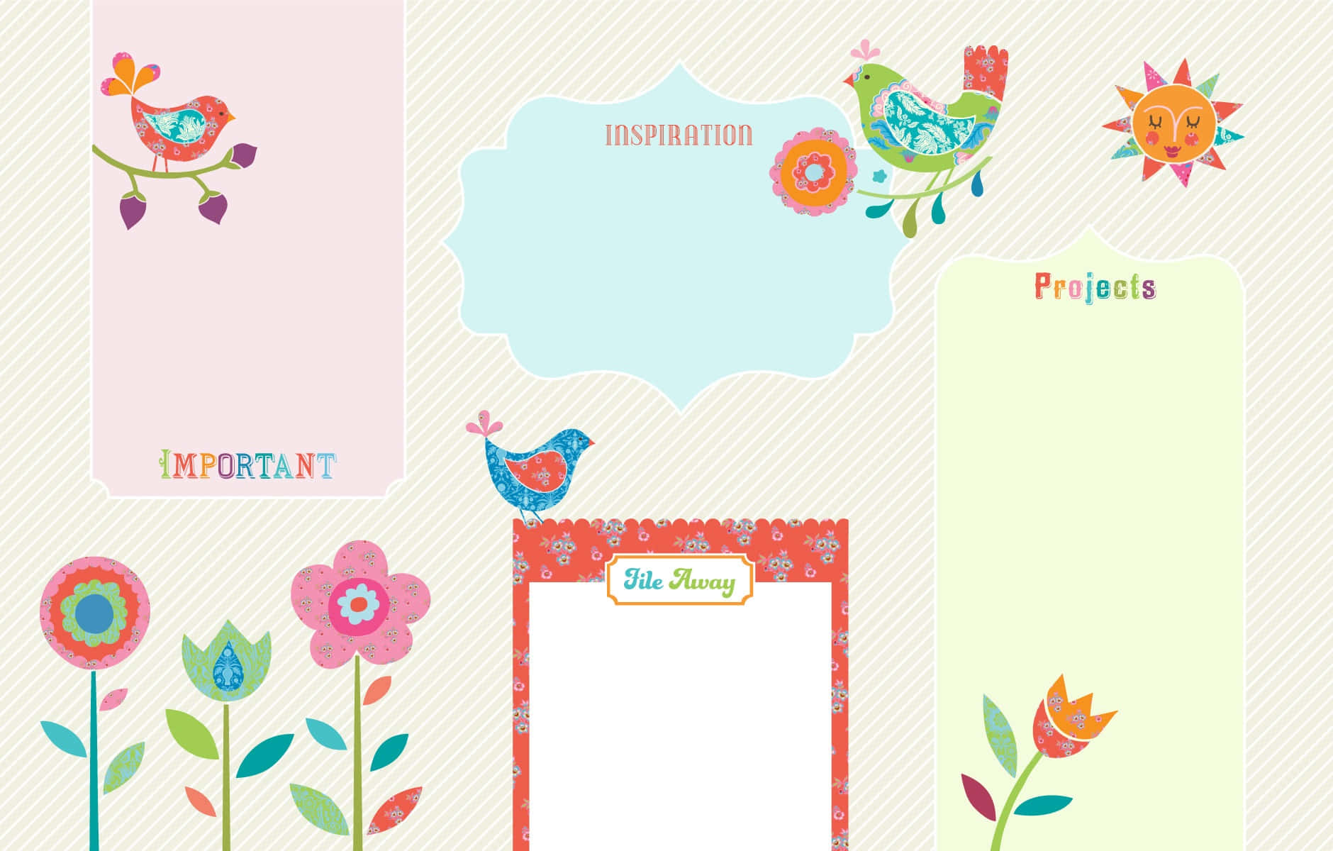 Cute Desktop Organizer Wallpaper