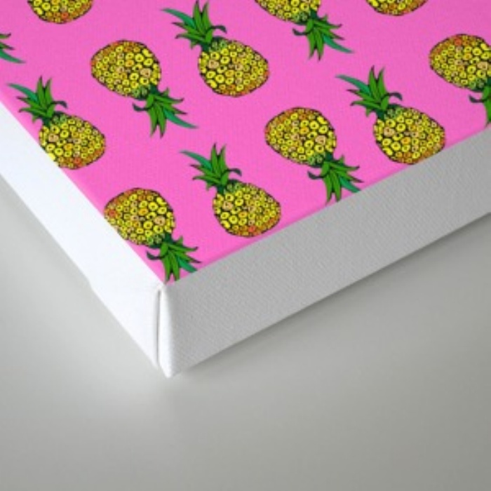 Pineapple On Pink Background Canvas Print by Melissa Society6