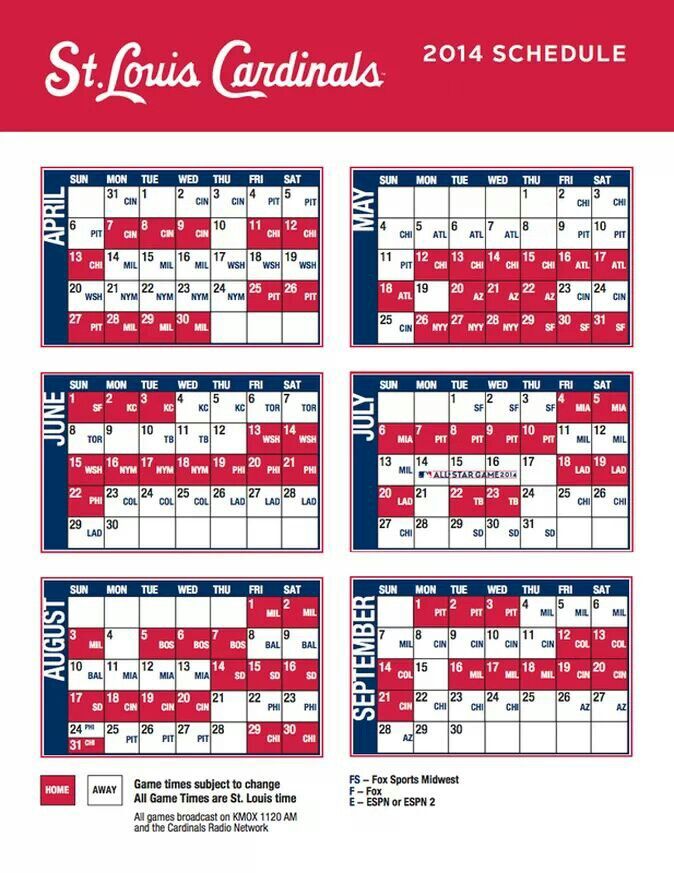Cardinals Schedule Stl Louis
