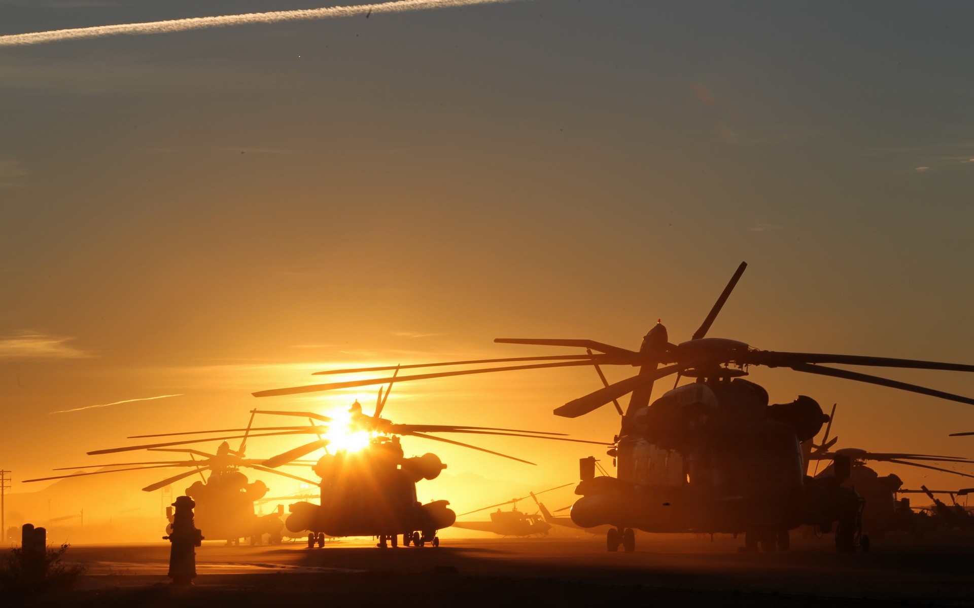HD Wallpaper Of Military Helicopters At Dawn