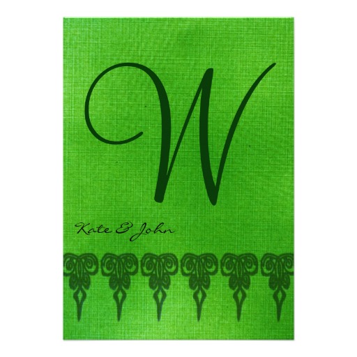 Gree Monogram Wedding Invitation Template Au