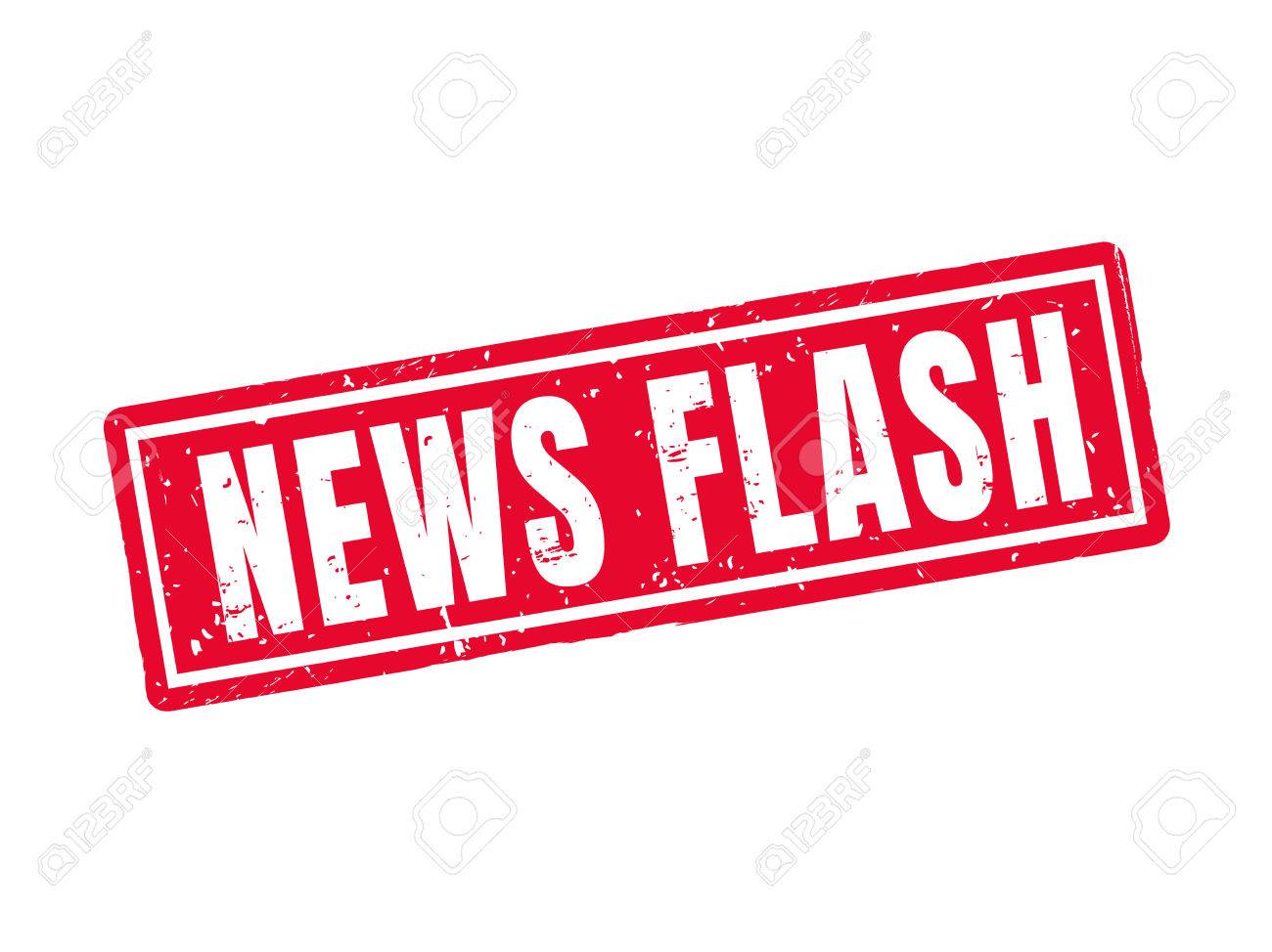 News Flash In Red Stamp Style White Background Royalty