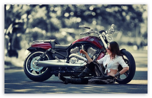 Girl Motorcycle HD Wallpaper For Standard Fullscreen Uxga Xga Svga