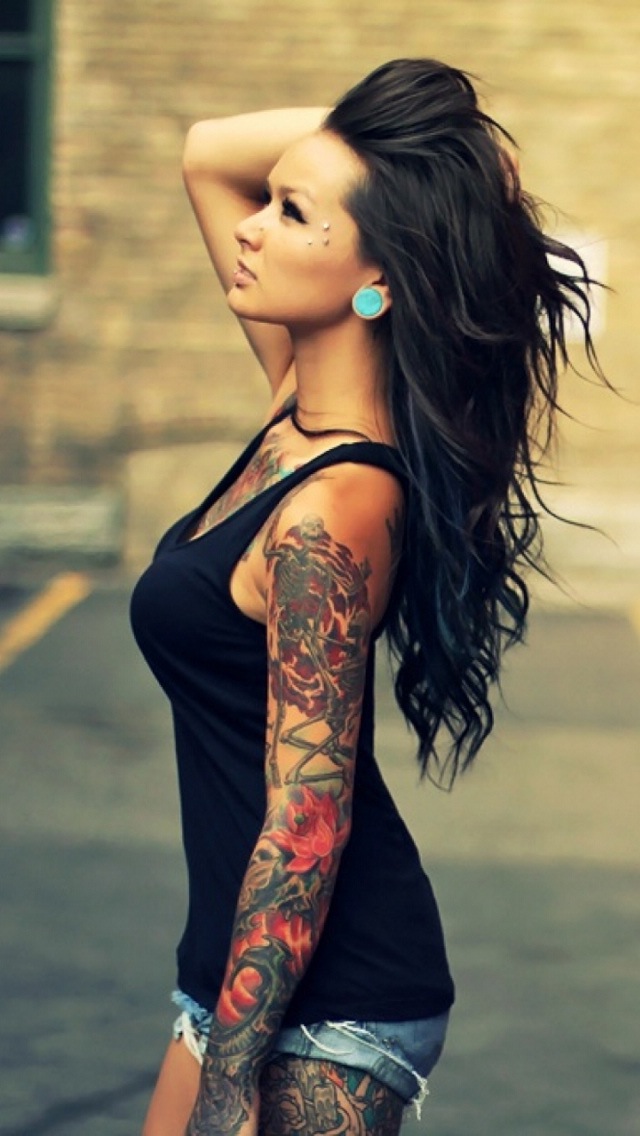 Tattoo Girl iPhone Plus And Wallpaper