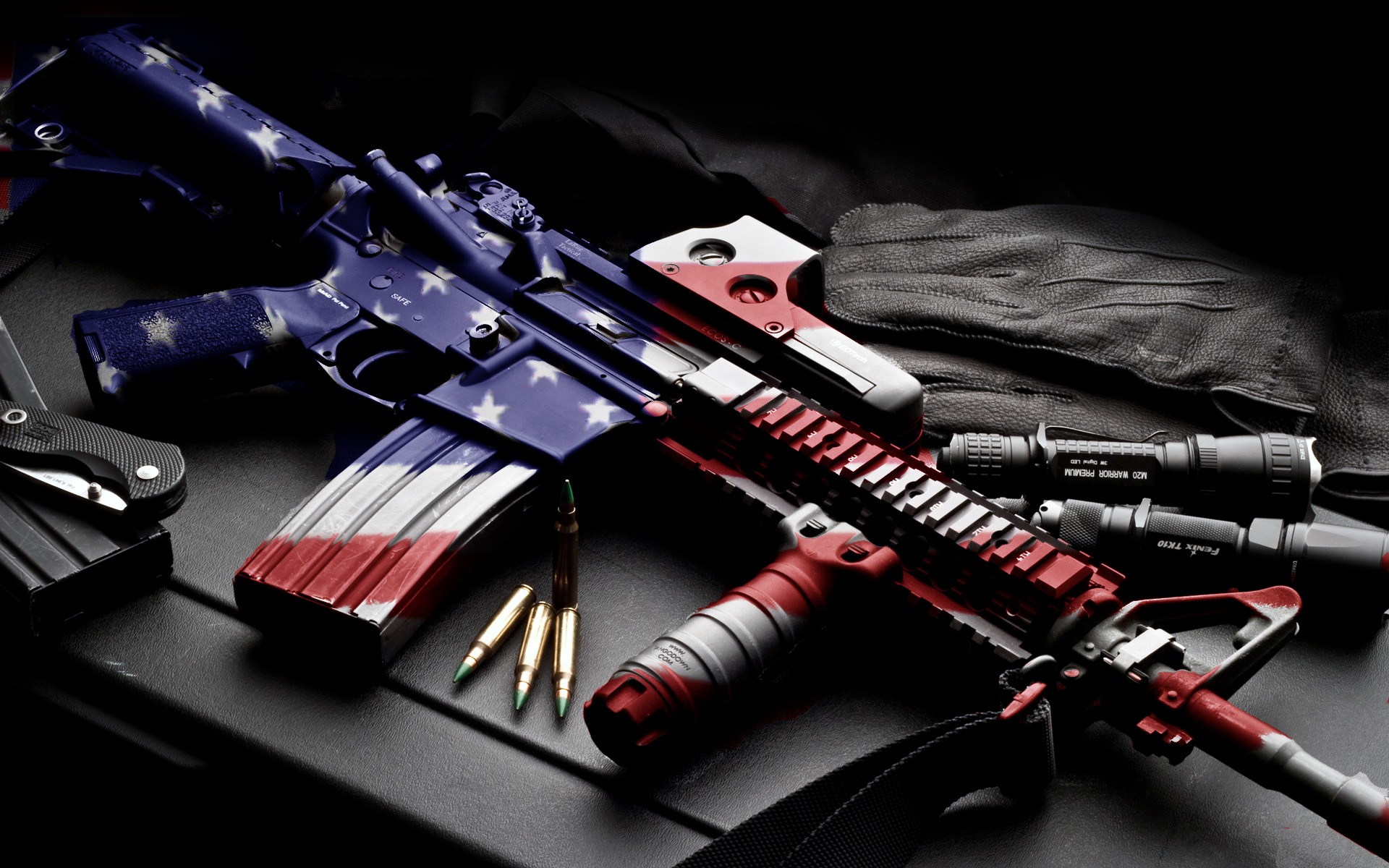 Usa America Guns Mech Machine Bullet Ammo Ammuntion Flag Wallpaper
