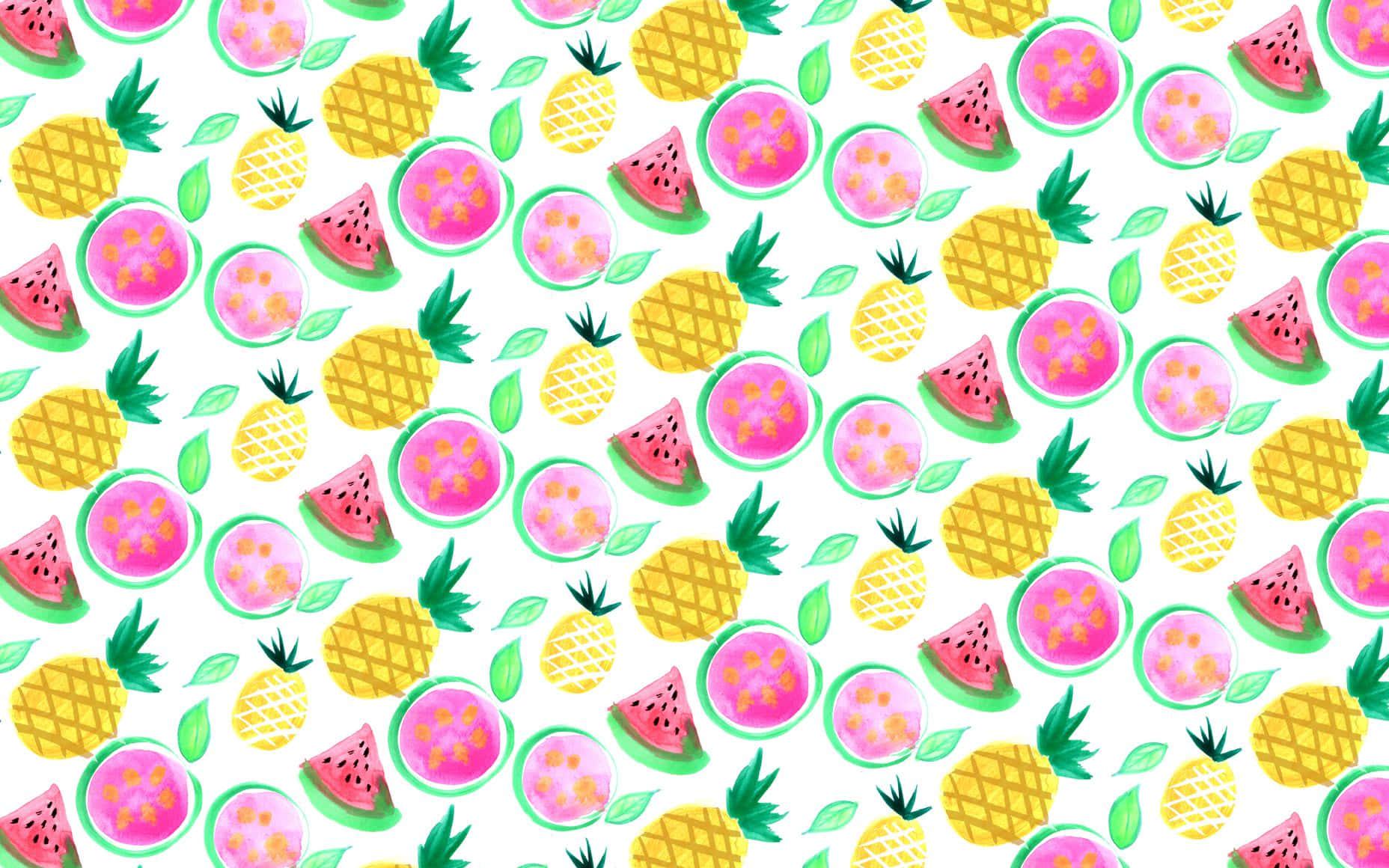 Cute Summer Desktop Tropical Fruits Wallpaper