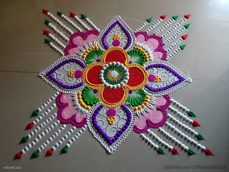 Rangoli Design Colorful New For Diwali