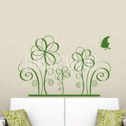 Home Spring Floral Flowers Wall Decals Stickers
