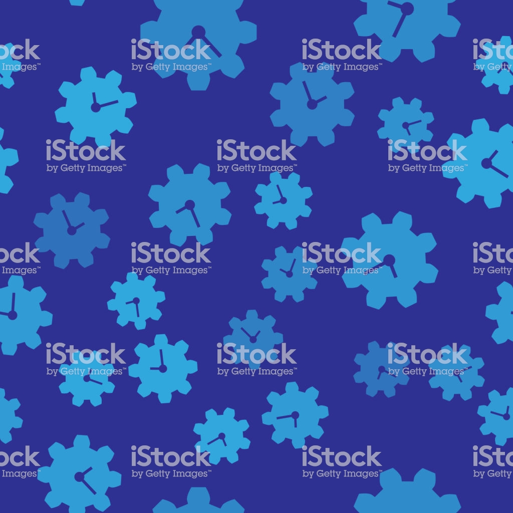 Blue Time Management Icon Isolated Seamless Pattern On